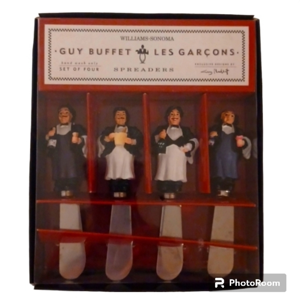 Williams Sonoma Guy Buffet Les Garcons Set of 4 Spreaders New In Box